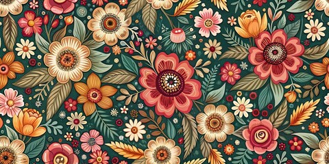 Deken met foto Bloemen patronen Boho bloemenpatroon warme aardetinten naadloos  © yuwaree