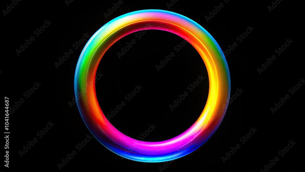 Colorful circle isolated on black background, extreme close-up Colorful circle isolated on black background, extreme close-up