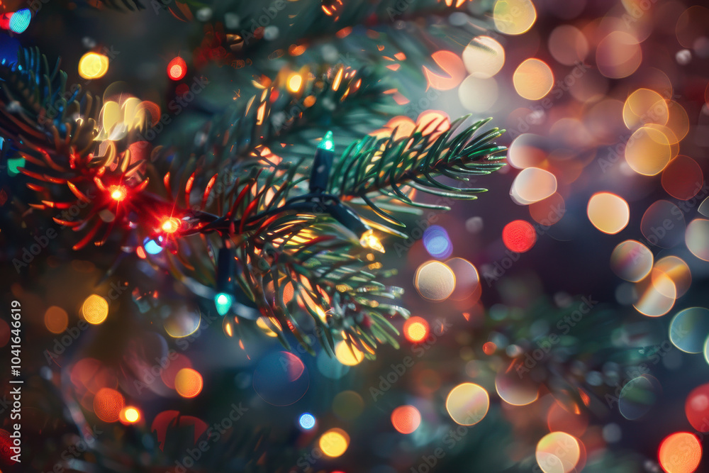A sparkling Christmas tree made of golden glitter is surrounded by glowing lights and festive bokeh, creating a magical atmosphere. A sparkling Christmas tree made of golden glitter is surrounded by glowing lights and festive bokeh, creating a magical atmosphere.