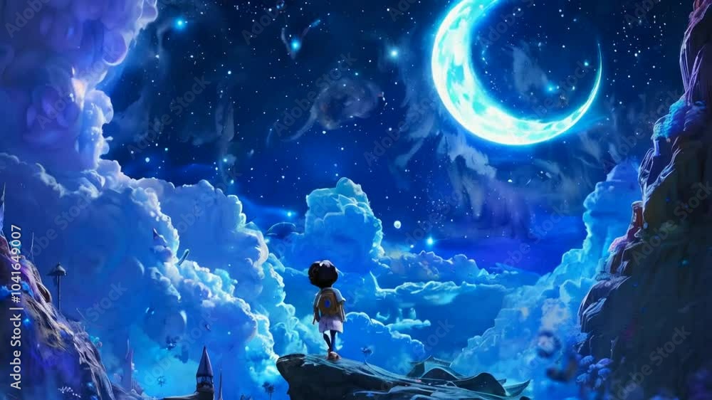 a character who goes on a magical adventure to the moon. a character who goes on a magical adventure to the moon.