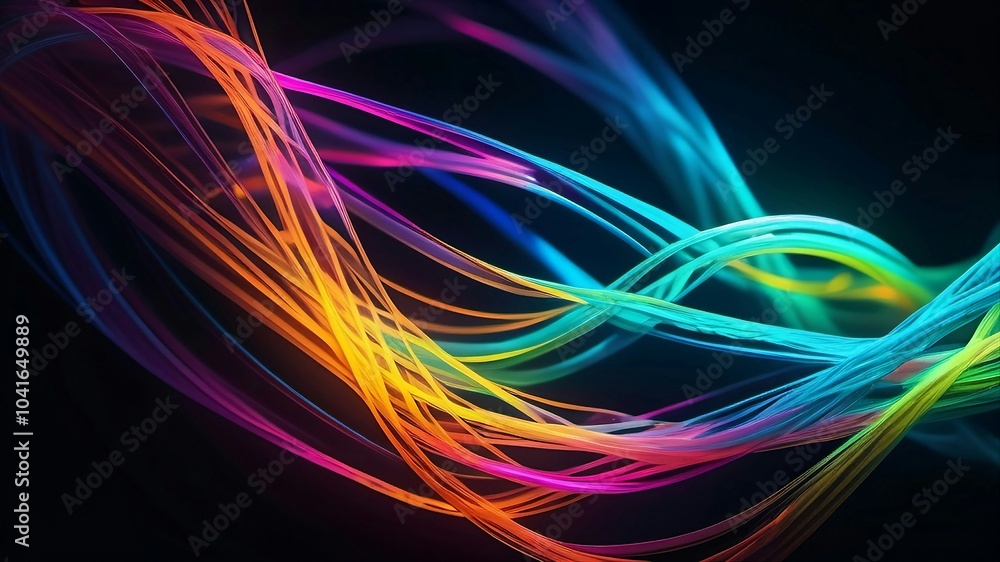 Exuberant abstract background with glowing multi-color lines Exuberant abstract background with glowing multi-color lines