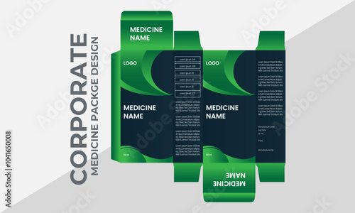 Creative modern medicine packaging box design-Professional medicine-die-cut template design-Packaging template