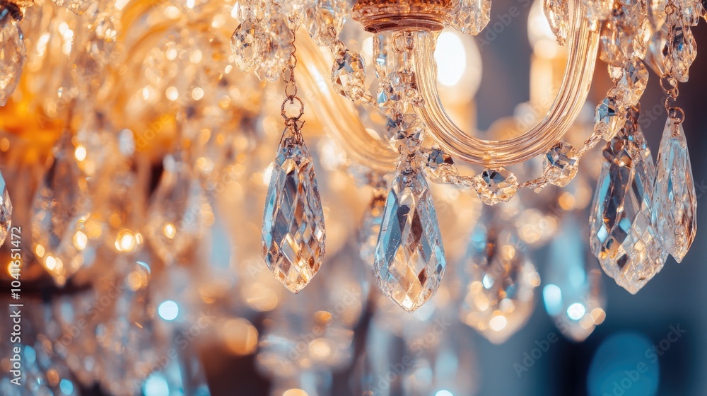 Magnificent crystal chandelier, its sparkling facets reflecting light into intricate, dazzling patterns, captured in close-up Magnificent crystal chandelier, its sparkling facets reflecting light into intricate, dazzling patterns, captured in close-up