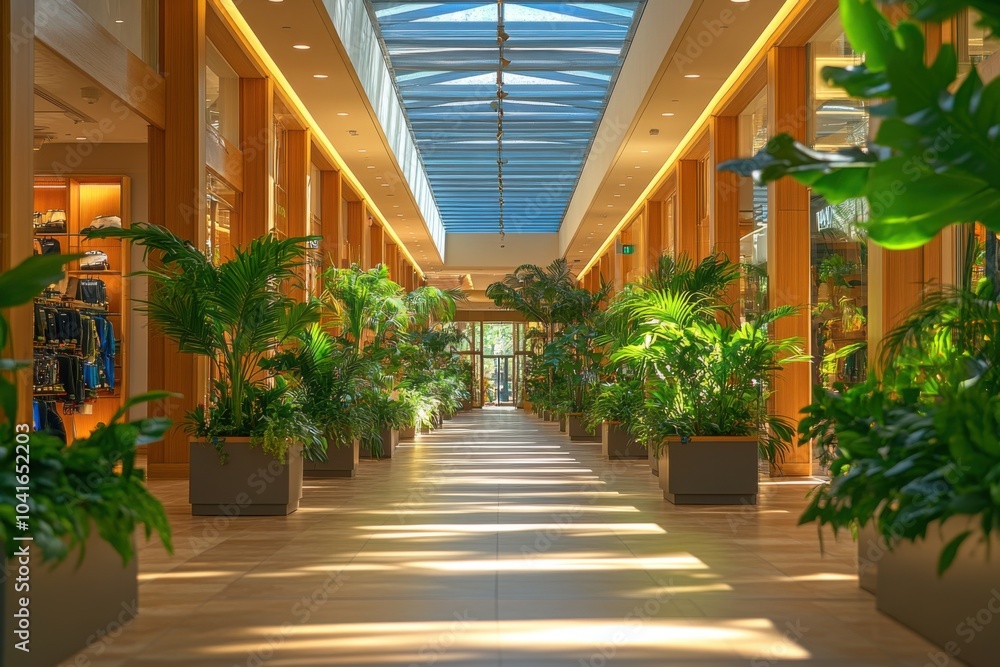 Many plants in the planters in the hallway Many plants in the planters in the hallway