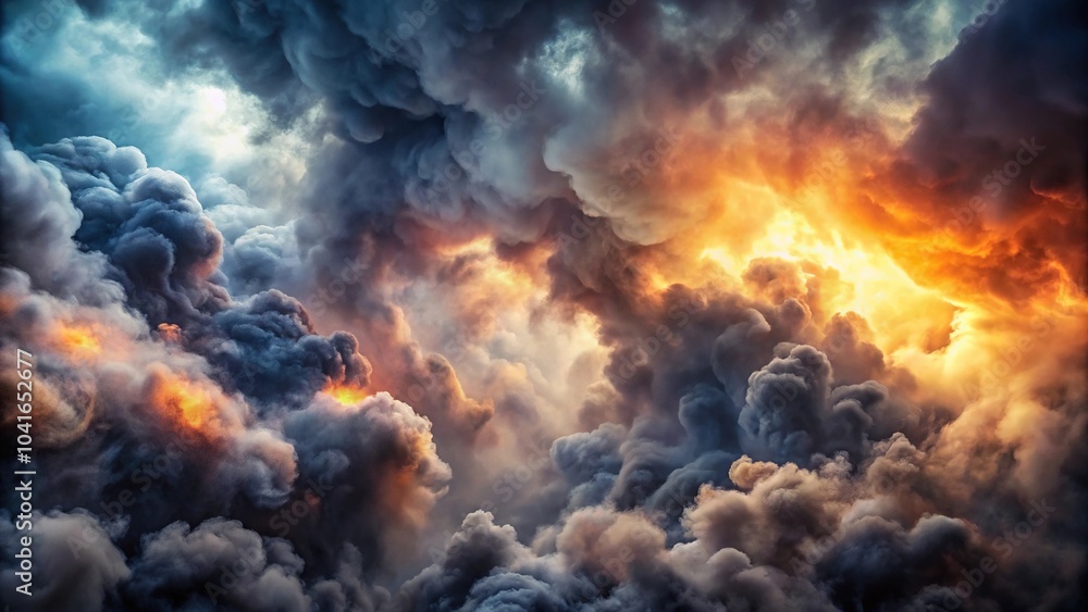 Background texture with smoke and dark clouds Silhouette Background texture with smoke and dark clouds Silhouette
