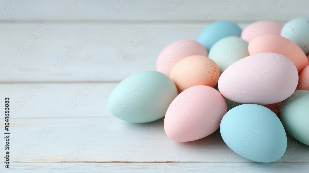 Brightly colored Easter eggs rest on a rustic wooden surface, adding a vibrant and festive touch to spring celebrations Brightly colored Easter eggs rest on a rustic wooden surface, adding a vibrant and festive touch to spring celebrations