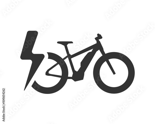 Electric Bike icon symbol. E Bike, bicycle sign logo. Vector illustration image.