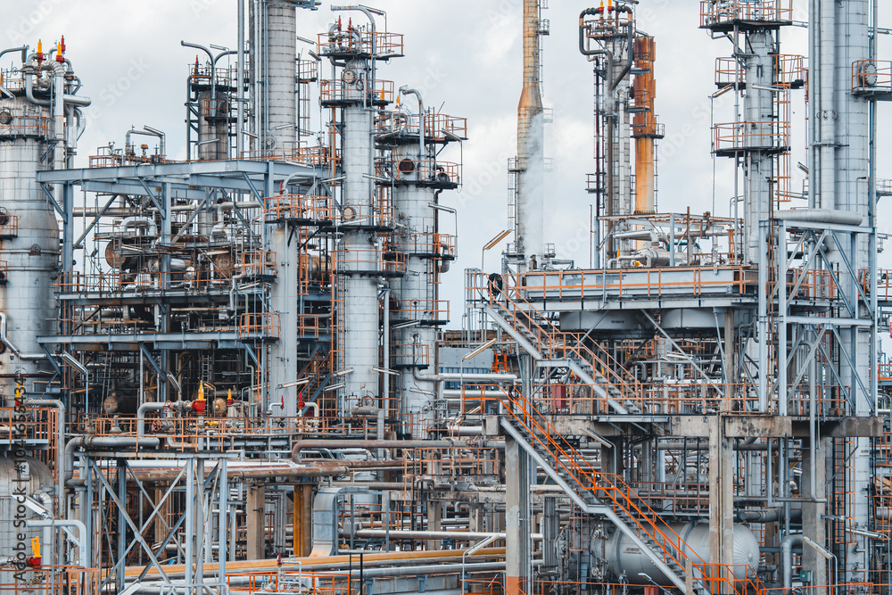 Oil refinery and plant and tower column of Petrochemistry industry in oil and gas Oil refinery and plant and tower column of Petrochemistry industry in oil and gas