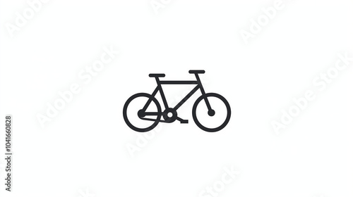 simple line drawing of a bicycle in black on a white background The bicycle has two wheels handlebars and a seat