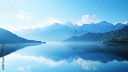 Serene Mountains Reflecting in Calm Lake Waters