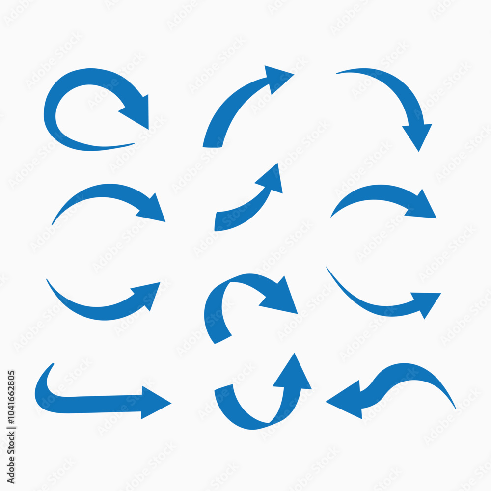Directional arrow sign or curved icons set design Directional arrow sign or curved icons set design