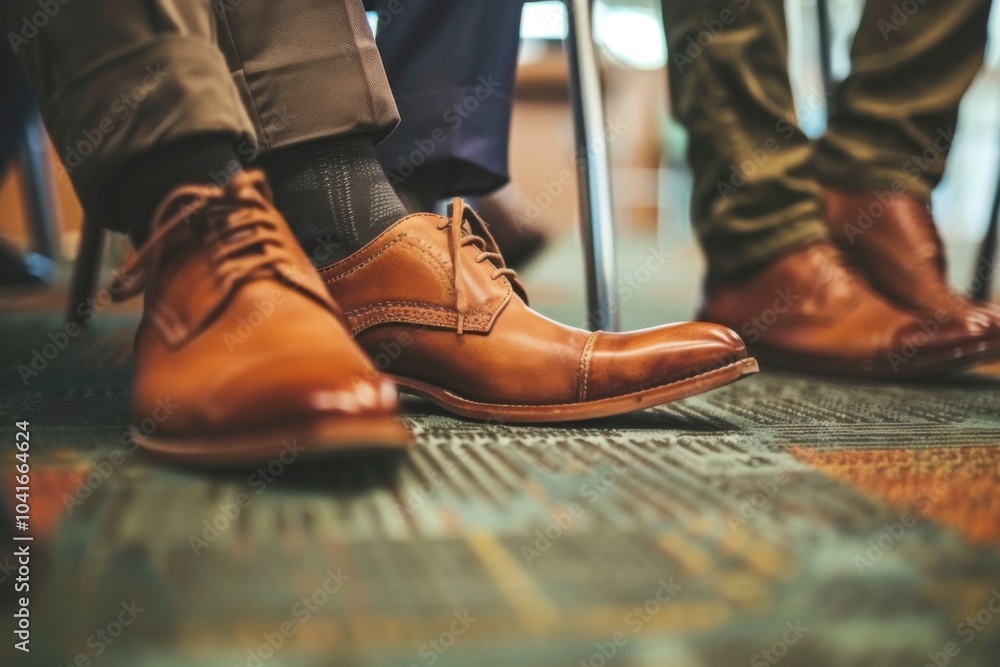 Close up of business peoples legs waiting for job interview Close up of business peoples legs waiting for job interview