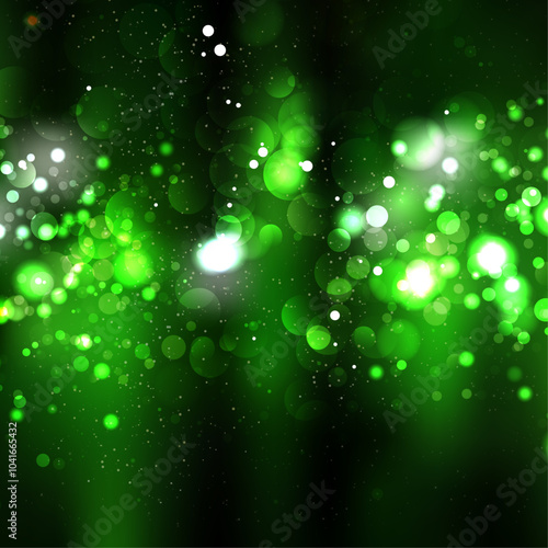 Black Green Bokeh Lights Background