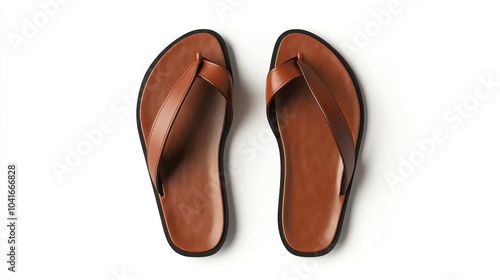 A pair of brown flip-flops designed for casual wear and comfort.