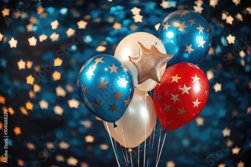 Wallpaper Mural A bunch of colorful balloons in red, white and blue hues Torontodigital.ca