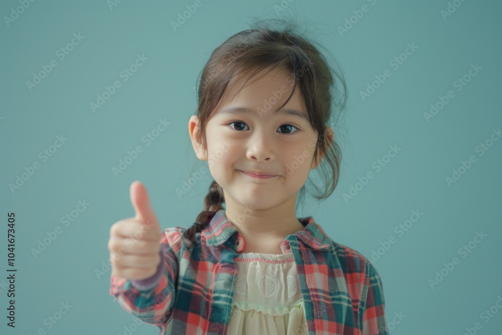 A young child smiling and giving a thumbs up sign, suitable for various positive and uplifting concepts A young child smiling and giving a thumbs up sign, suitable for various positive and uplifting concepts