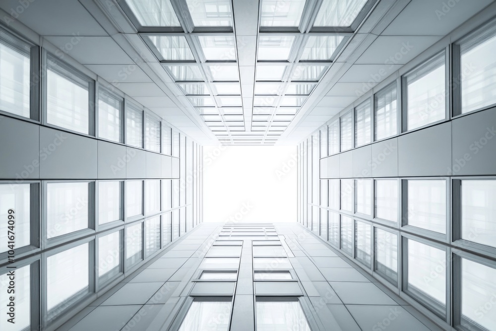 A tall building with many windows and a modern design A tall building with many windows and a modern design