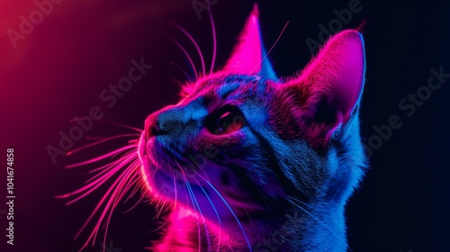 Neon Cat Portrait Photography