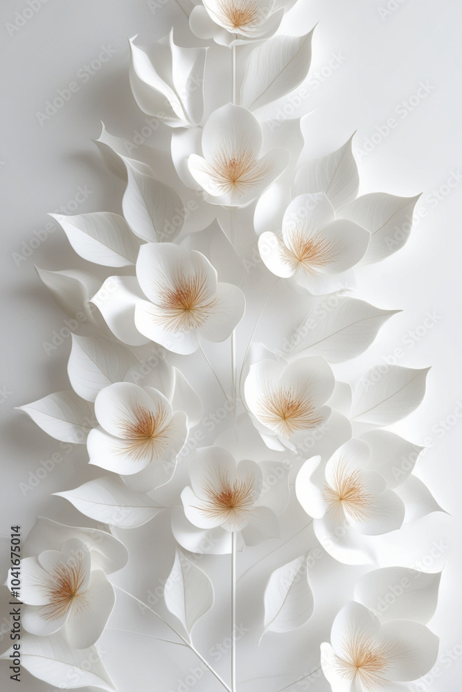 Fototapeta premium white background with flowers