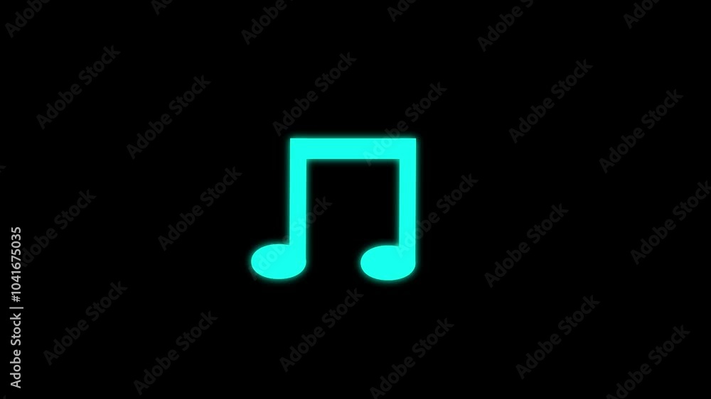 music sign. Glowing effect music icon. Musical note line icon. with backlight on the dark background. music sign. Glowing effect music icon. Musical note line icon. with backlight on the dark background.