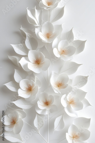 white background with flowers