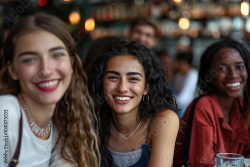 Group of friends gathering around a table for socializing and conversation