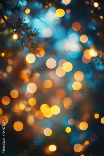 A close-up view of a tree decorated with numerous string lights, perfect for winter or holiday-themed projects