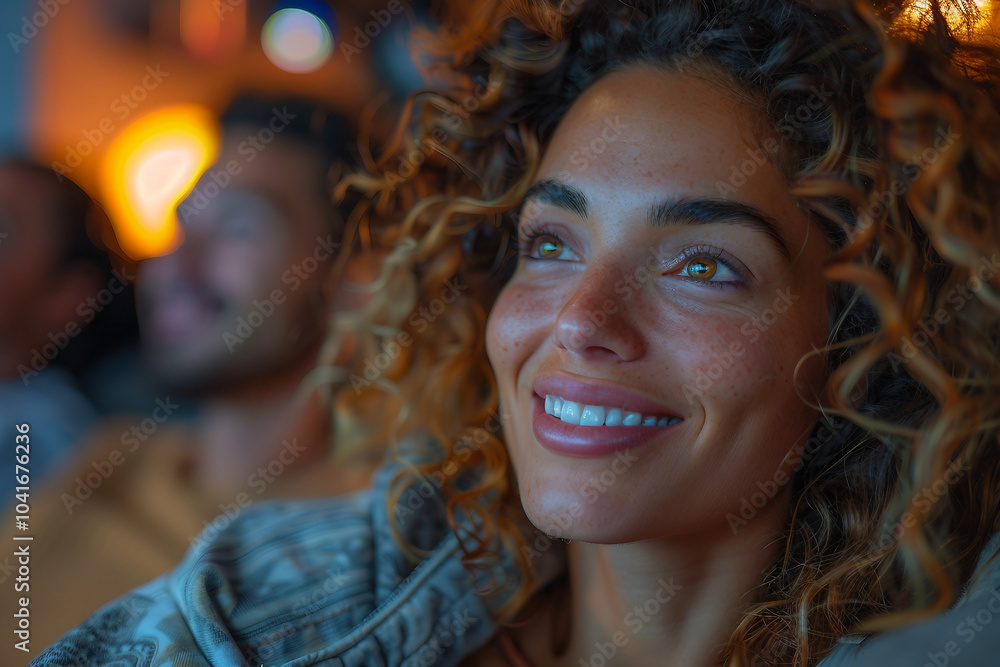 Fototapeta premium Portrait of couple in love with true emotions AI generated image