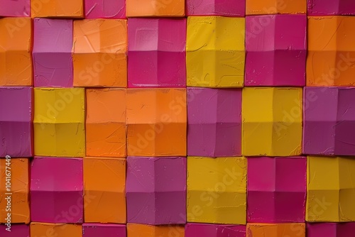 Colorful arrangement of boxes forming a unique wall, great for background or decorative use
