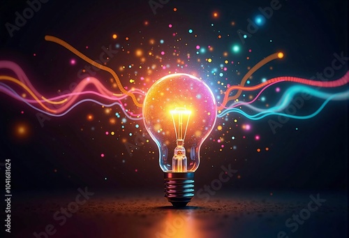 Light Bulb Representing Technology and Innovation - New Ideas Leading the Digital Age