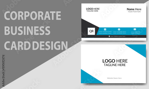 Professional Vector Business Card template Design with color variations, double sided business card template 