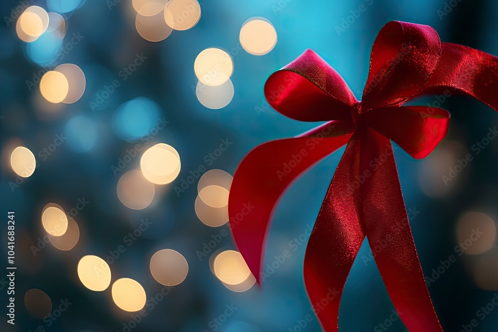 Christmas background with red ribbon. with generative ai Christmas background with red ribbon. with generative ai