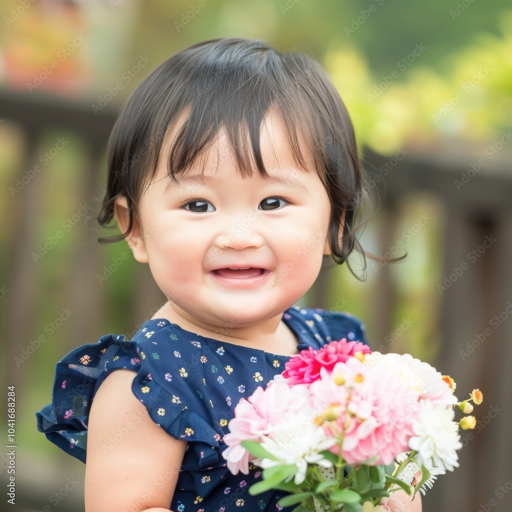 little girl with a flower little girl with a flower