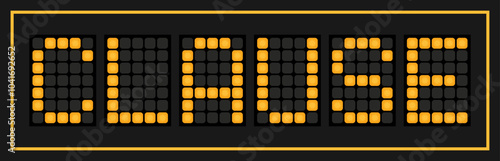 Orange color led banner in word clause on black background