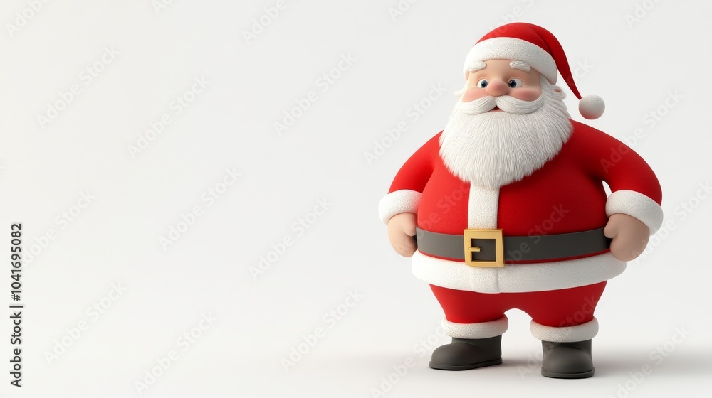 A cartoonish image of Santa Claus standing on a white background A cartoonish image of Santa Claus standing on a white background
