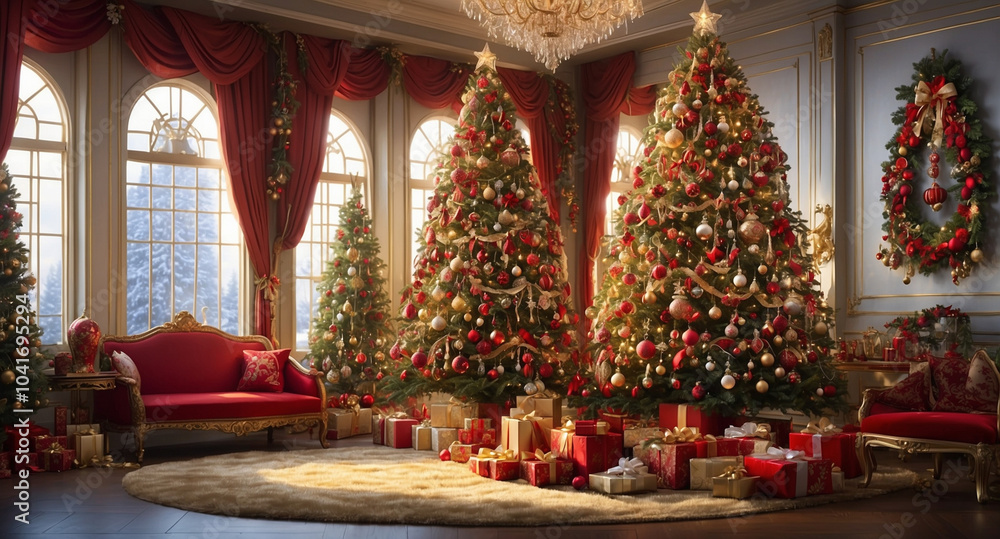 Fototapeta premium the scene of christmas tree in christmas festive.