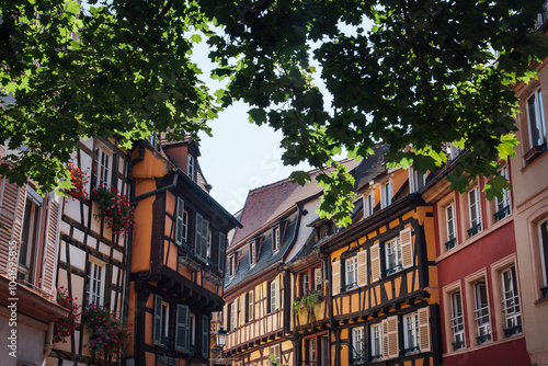 Wallpaper Mural Ville de Colmar. Village d'Alsace. Maisons traditionnelles alsaciennes. Maison à colombage et encorbellement.  Maisons médiévales de couleur en bois. Torontodigital.ca