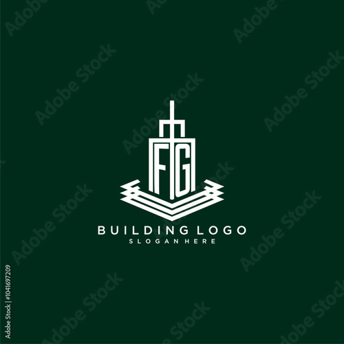 FG initial monogram building logo for real estate