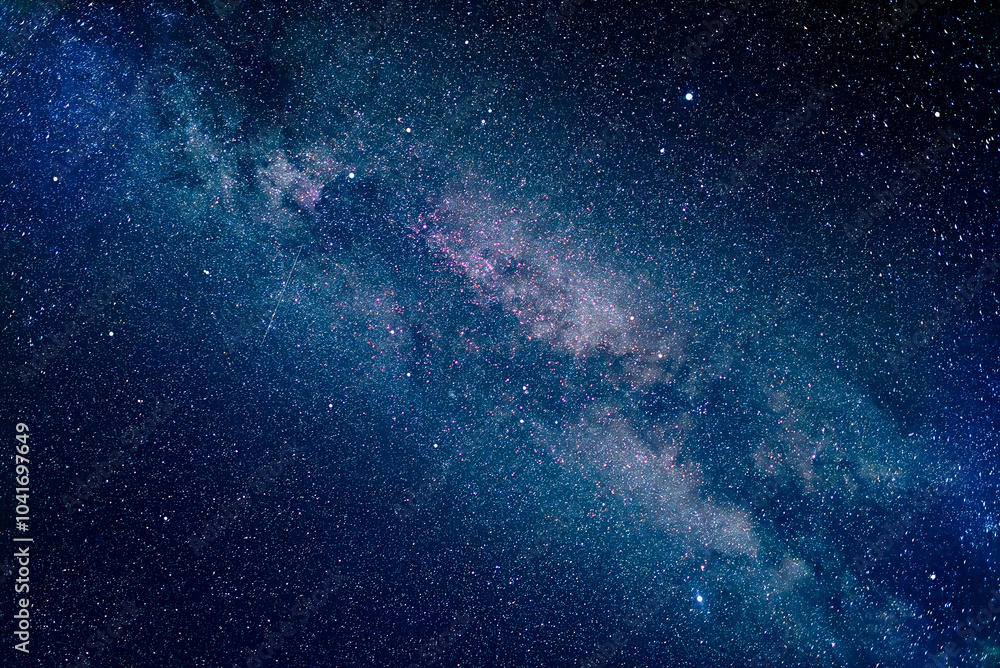 Starry sky. Night scape with beautiful starry sky