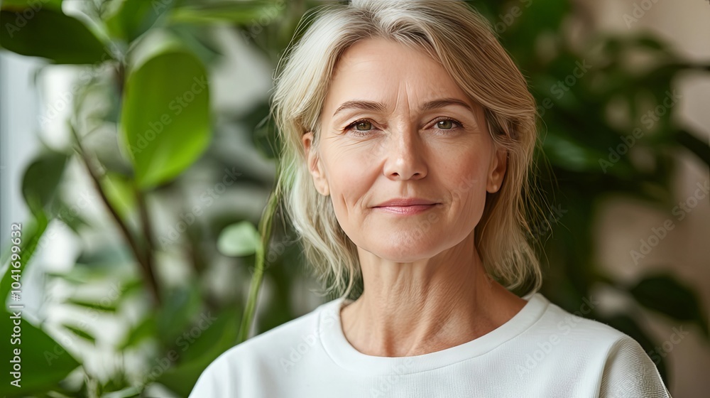 Closeup Portrait of a Smiling Woman with Blonde Hair Closeup Portrait of a Smiling Woman with Blonde Hair