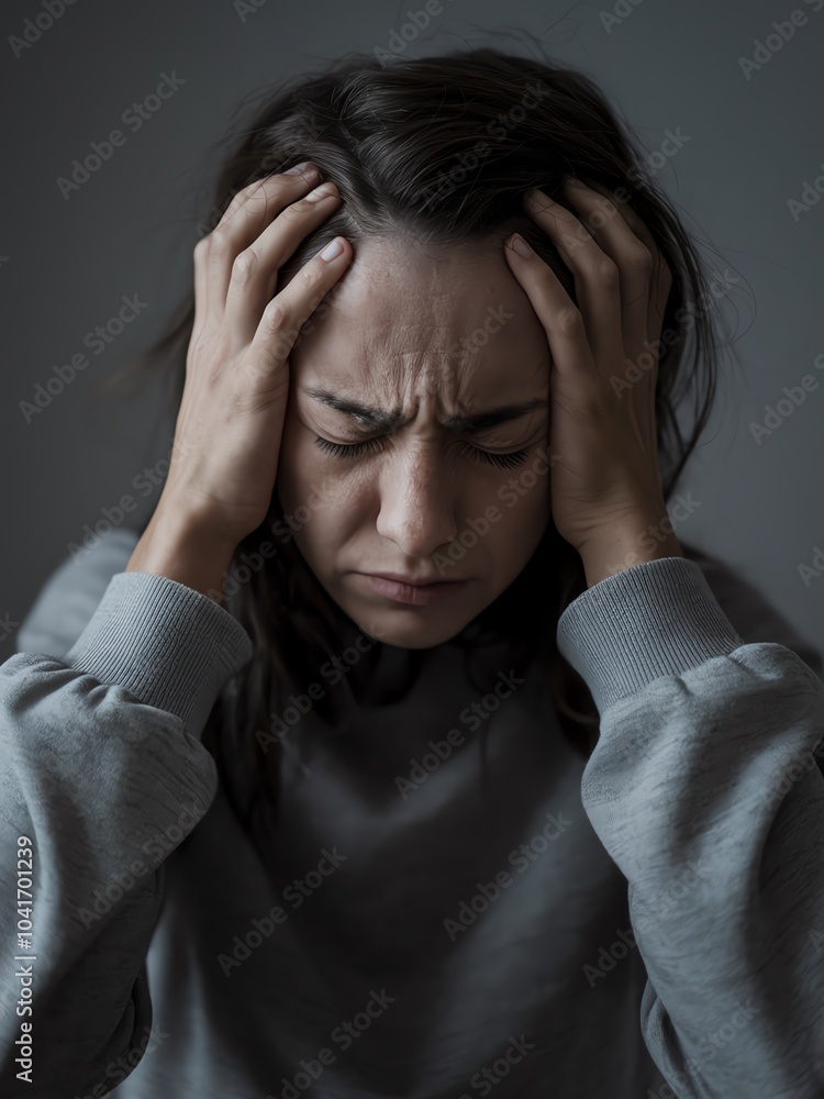 “Overwhelmed and Anxious: A Woman Struggling with Mental Stress and Emotional Pain” “Overwhelmed and Anxious: A Woman Struggling with Mental Stress and Emotional Pain”