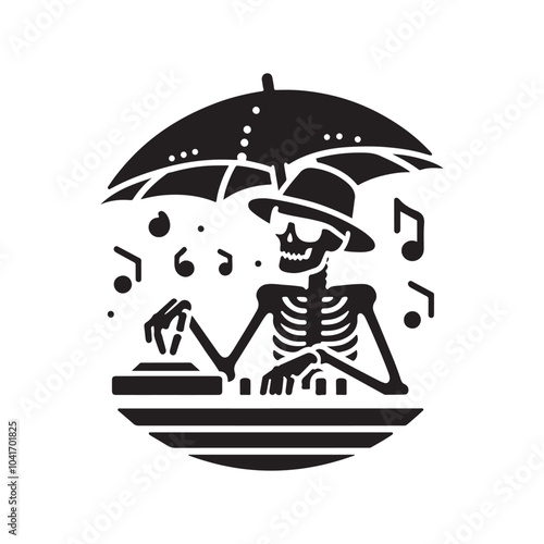 Florida Beach Skull Silhouette Vectors – Perfect for T-shirt and Poster Designs