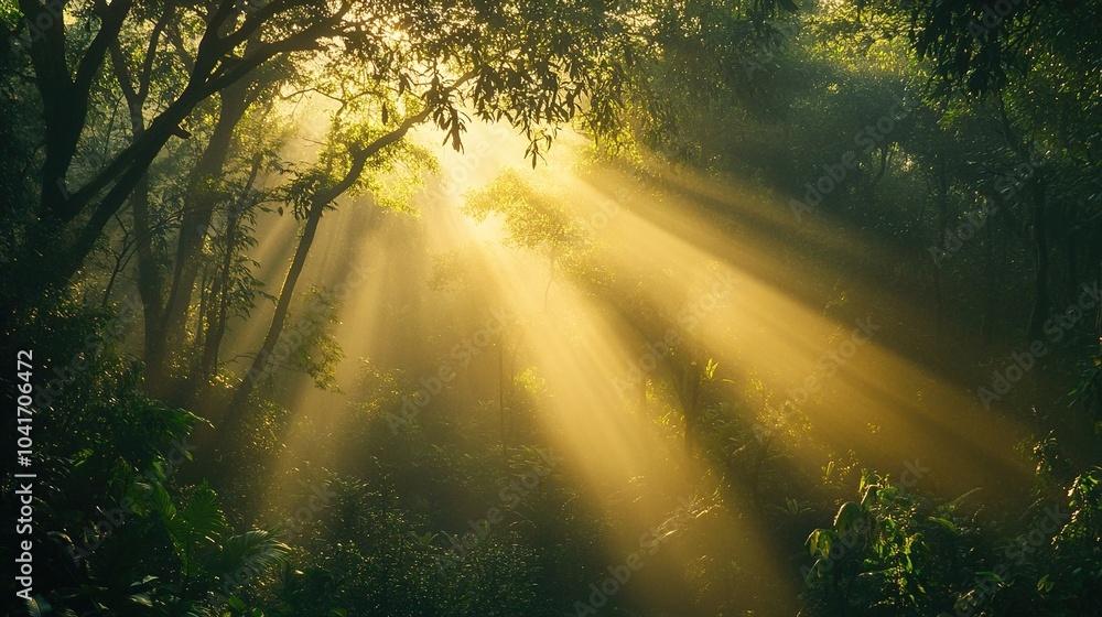 Serene Forest Light Rays in Nature Serene Forest Light Rays in Nature