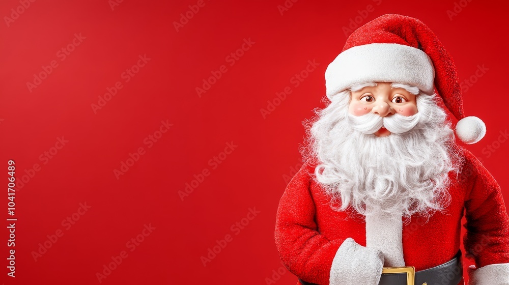 A red background with a Santa Claus wearing a red hat and a red jacket A red background with a Santa Claus wearing a red hat and a red jacket