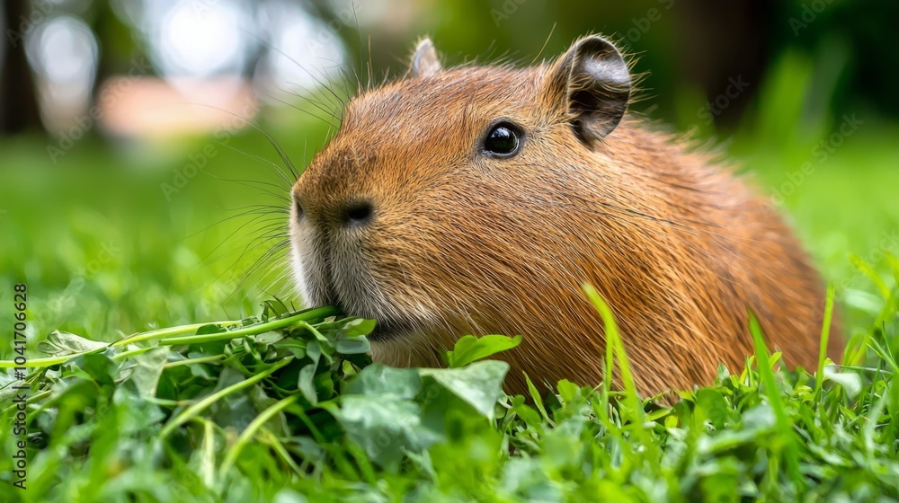 The capybara, funny positive big rodent The capybara, funny positive big rodent