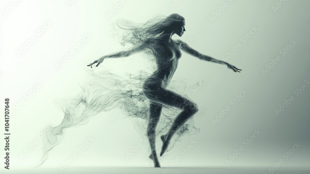 Fototapeta premium A dynamic scene of a dancer mid-performance, expressing emotion and movement through the body.