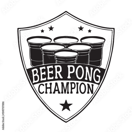 beer pong champion logo inspirational positive quotes, motivational, typography, lettering design