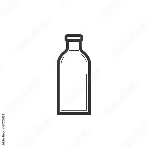 Glass bottle icon, bottle for water, juice, drinks.