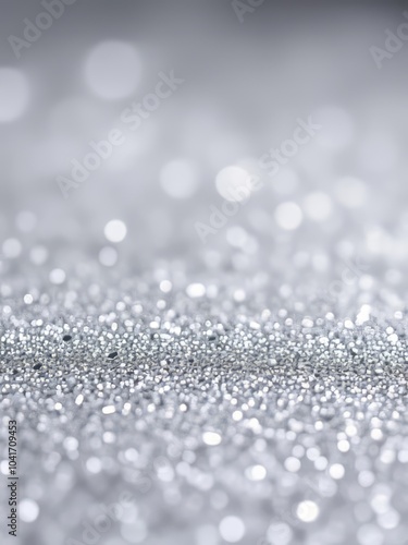 Silver de focused sparkle glitter background close up glitter dust particle Ultra realistic 