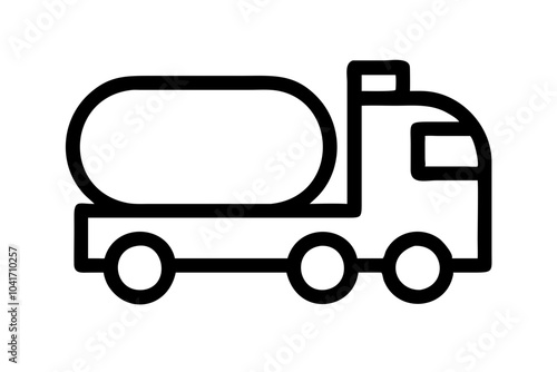 Transportation liquid cistern truck icon vector